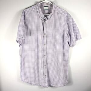 Columbia XL Shirt Men Short Sleeve Check Plaid Cotton Button Front Outdoor